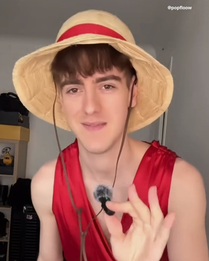 Luffy straw hat worn by a customer