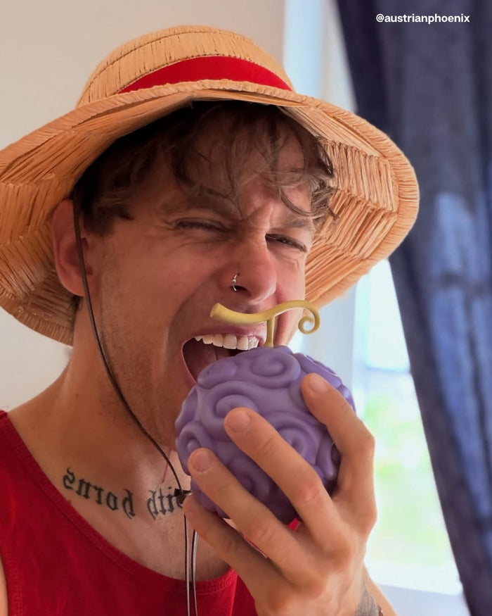 Luffy straw hat worn by a customer